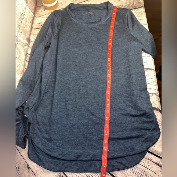 Athleta Long Sleeve Shirt Blue Round Neck Athletic Fit Soft Workout Women's Med - Picture 9 of 12